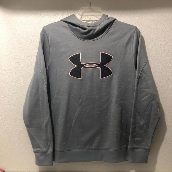Under Armour Coldgear Hoodie Women XL Gray Jersey Embroidered Logo Activewear - Picture 1 of 8